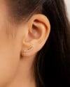 Ear Cuff Cravejado Cristal 1.3 cm Banhado a Ouro 18K
