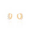 Brinco Argola Click Pontos de Luz Cristal 1.4 cm Banhado a Ouro 18K