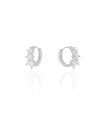 Brinco Argola Click Pontos de Luz Cristal 1.4 cm Ródio Branco