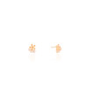 Brinco Flor Pontos de Luz Cristal 7 mm Banhado a Ouro 18K