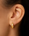 Dupla de Argolas Lisa e Entrelaçada Cravejado Cristal Banhado a Ouro 18K