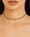 Choker Bolas Geométricas Pretas e Lisas Douradas Banhado a Ouro 18K
