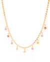 Choker Plaquinhas Pontos de Luz Coloridos Banhado a Ouro 18K