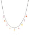 Choker Plaquinhas Pontos de Luz Coloridos Ródio Branco