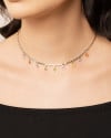 Choker Plaquinhas Pontos de Luz Coloridos Ródio Branco