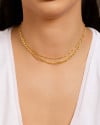 Choker Dupla Elos Bolinhas Lisas Banhado a Ouro 18K
