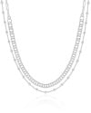 Choker Dupla Elos Bolinhas Lisas Ródio Branco