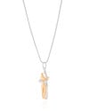 Gargantilha Veneziana Abraço Mix de Banhos Ródio Branco - 45 cm
