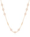 Gargantilha Longa Pontos de Luz Cristal Bolinhas Lisas Banhado a Ouro 18K - 80 cm
