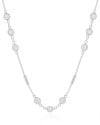 Gargantilha Longa Pontos de Luz Cristal Bolinhas Lisas Ródio Branco - 80 cm