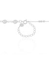 Gargantilha Longa Pontos de Luz Cristal Bolinhas Lisas Ródio Branco - 80 cm