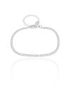Pulseira Plaquinhas Duplas Ródio Branco