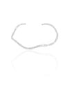Bracelete Fio Quadrado Torcido 2 mm Ródio Branco
