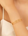 Bracelete Três Fios Banhado a Ouro 18K