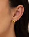 Brinco Nó Detalhado 1.0 cm Banhado a Ouro 18K