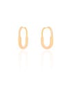 Brinco Argola Click Oval Cravejado Cristal 2.5 cm Banhado a Ouro 18K