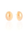 Brinco Oval Liso 2.5 cm Banhado a Ouro 18K