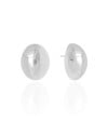 Brinco Oval Liso 2.5 cm Ródio Branco
