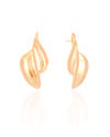 Brinco Orgânico Liso 4.0 cm Banhado a Ouro 18K