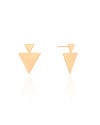 Brinco Triângulo Duplo Liso 2.1 cm Banhado a Ouro 18K