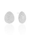 Brinco Gota Texturizada 2.9 cm Ródio Branco