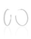 Brinco Argola Lisa 4.0 cm Ródio Branco