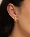 Brinco Fio Torcido Orgânico 3.2 cm Banhado a Ouro 18K