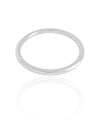 Bracelete Redondo Tubo Liso Fechado Ródio Branco
