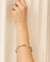 Bracelete Redondo Tubo Liso Fechado Ródio Branco