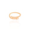 Anel Ajustável Baguete Cravejado Cristal Tamanho G Banhado a Ouro 18K