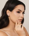 Anel X Cravejado Cristal Tamanho 17 Ródio Branco