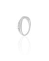 Anel X Cravejado Cristal Tamanho 17 Ródio Branco