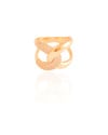 Anel Entrelaçado Cravejado Cristal Tamanho 18 Banhado a Ouro 18K