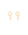 Brinco Argola Click Coração Cristal 2.0 cm Banhado a Ouro 18K