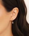 Brinco Argola Click Coração Cristal 2.0 cm Banhado a Ouro 18K