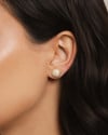 Brinco Quadrado Cravejado Cristal 1.0 cm Banhado a Ouro 18K