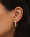 Brinco Argola Torcida Cravejada Cristal 2.3 cm Banhado a Ouro 18K
