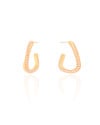 Brinco Argola Torcida Cravejada Cristal 2.3 cm Banhado a Ouro 18K