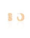 Brinco Argola Baguetes Cristal 1.9 cm Banhado a Ouro 18K