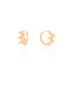 Brinco Argola Click Espiral Cravejado Cristal 1.4 cm Banhado a Ouro 18K
