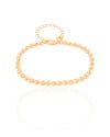 Pulseira Elos Duplos Quadrados 4 mm Banhado a Ouro 18K