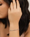 Pulseira Elos Duplos Quadrados 4 mm Ródio Branco