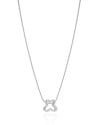 Gargantilha Veneziana Borboleta Vazada Ródio Branco - 45 cm