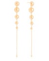 Brinco Pêndulo Bolas Lisas 11.8 cm Banhado a Ouro 18K