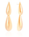 Brinco Gota Dupla Lisa 7.7 cm Banhado a Ouro 18K