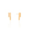Brinco Palito Duplo Cravejado Cristal 1.9 cm Banhado a Ouro 18K