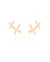 Ear Cuff Palitos Cravejado Cristal 2.3 cm Banhado a Ouro 18K