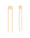 Brinco Rabo de Rato Franja Ponto de Luz 7.2 cm Banhado a Ouro 18K