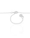 Gargantilha Elos Palitos Duplos Cravejado Cristal Ródio Branco - 40 cm