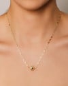 Gargantilha Elos Bola Lisa 12 mm Banhado a Ouro 18K - 45 cm